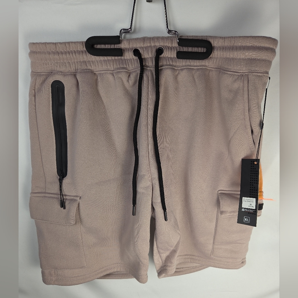 Athletex Men's Shorts in Beige/Tan with Black Details - Size XL